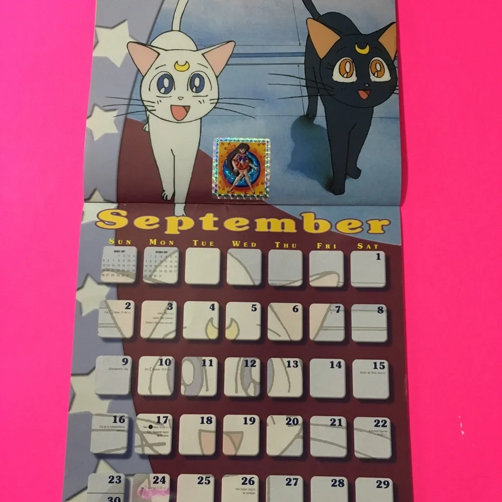 Sailor Moon Calendar 2001 Great Condition